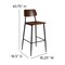 Flash Furniture Industrial Barstool with Gunmetal Steel Frame and Rustic Wood Seat XU-DG-60725B-GG - alternate 9